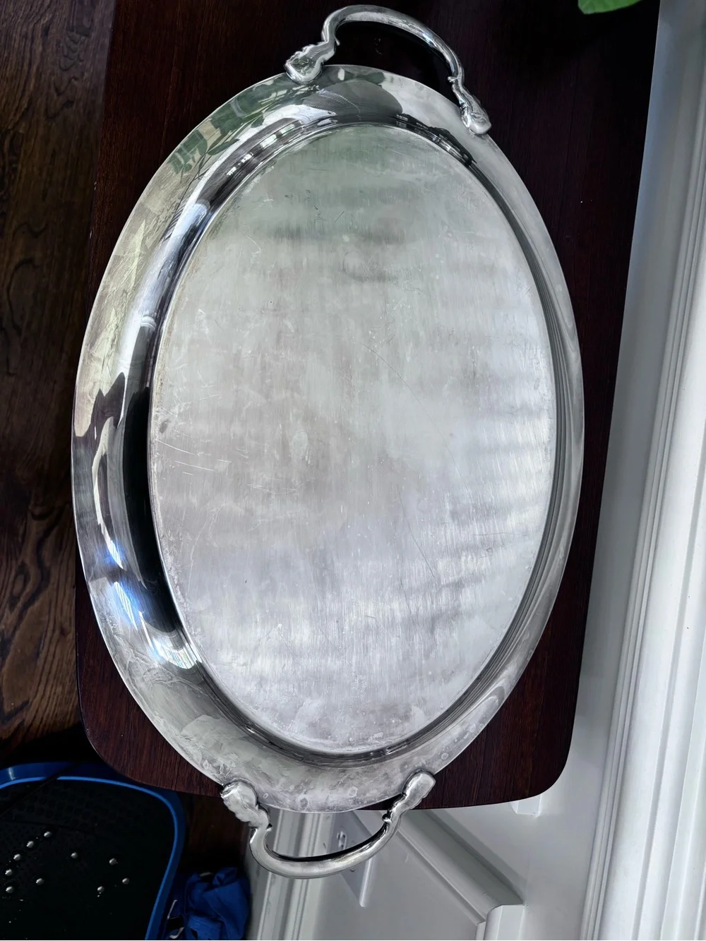 Vintage international Silver Serving Tray with Handles